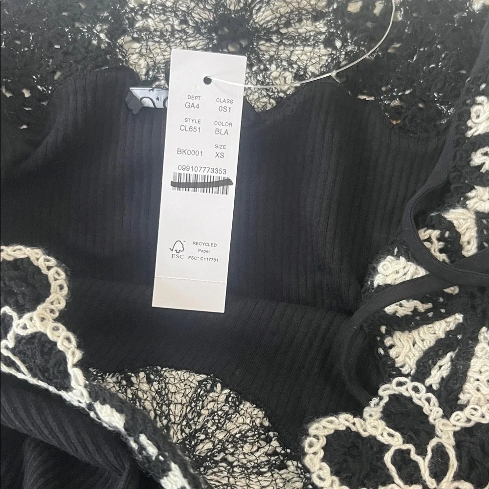 NWT J. Crew Black and White Crochet Mixy Dress - Picture 9 of 10